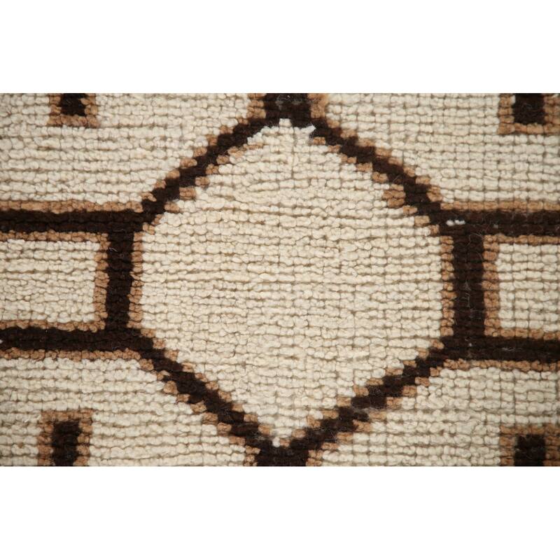Natural Dye Ivory Anatolian Turkish Runner Rug Handmade Wool Carpet - 2'7"x 11'9"