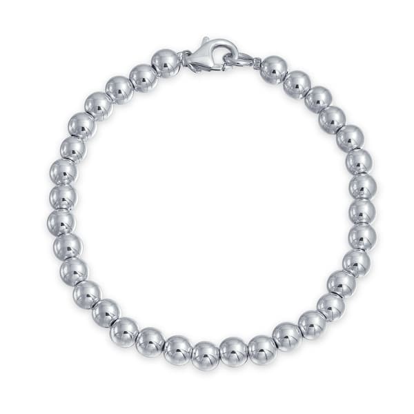 Sterling Silver Bead Bracelet 6mm Sterling Silver Bead Bracelet 6mm
