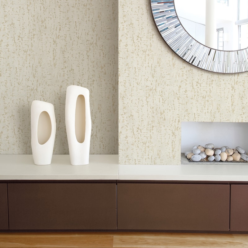 A-Street Prints Malawi Cream Leather Texture Wallpaper