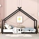 preview thumbnail 2 of 7, Black Twin Size Metal House Bed with Roof, Fence and Back for Kids, Boys and Girls, Bedroom