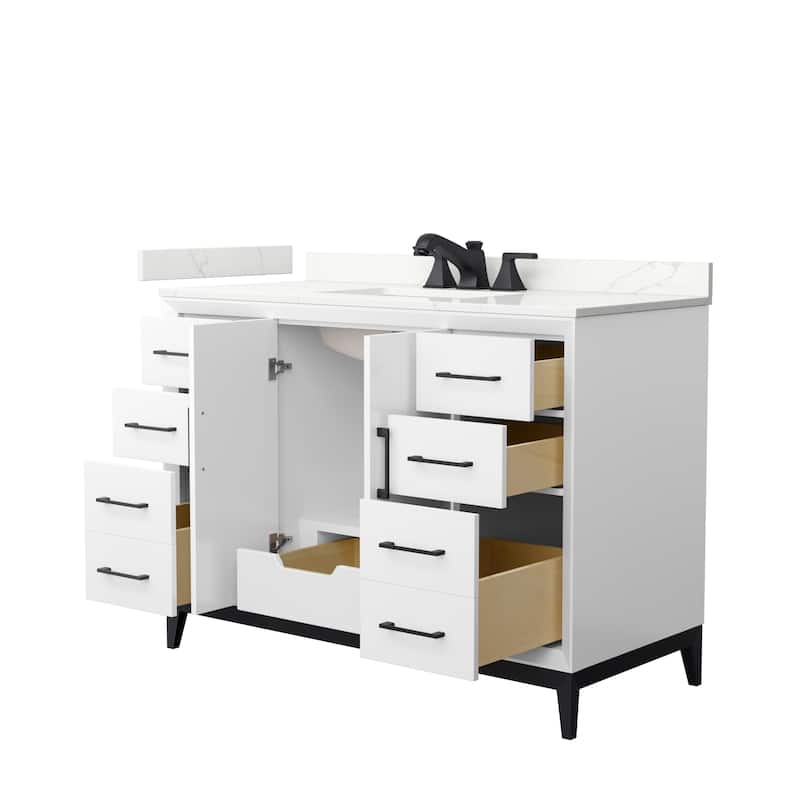 Amici 48-inch Single Vanity, Quartz Top
