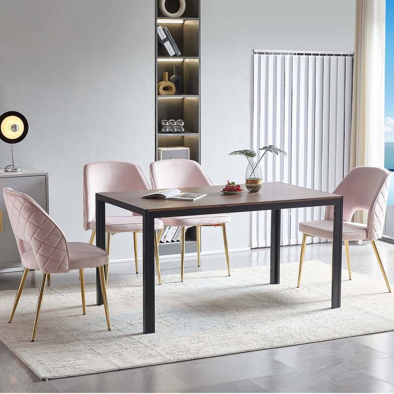 Velvet Dining Chairs with Metal Legs,Set of 4