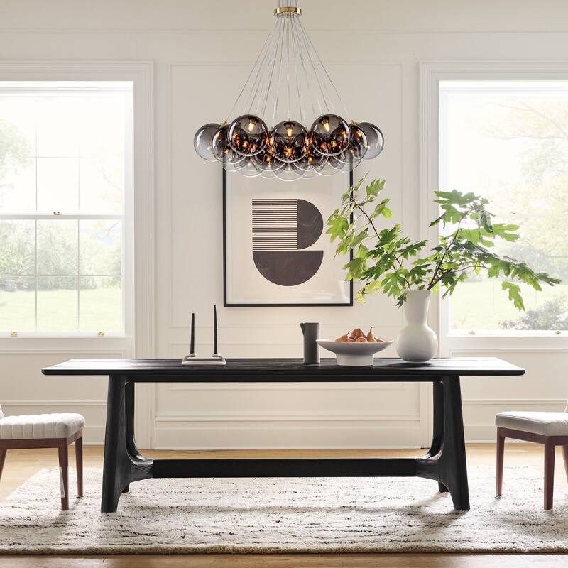 13/ 19-Light Modern Glam Gold Sputnik Cluster Swirled Glass Globe Bubble Chandelier for Dining Room