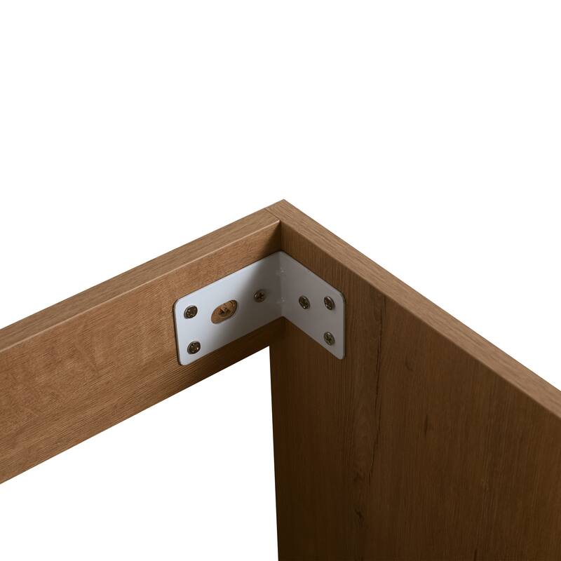 36" Wall-Mounted Bathroom Vanity, Double Soft-Close Drawers, Adjustable Side Rack, 45° Bevelled Invisible Handle