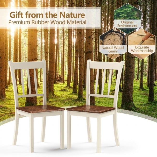 2 Pieces Solid Whitesburg Spindle Back Wood Dining Chairs - 18" x 21" x 38.5"( L x D x H )