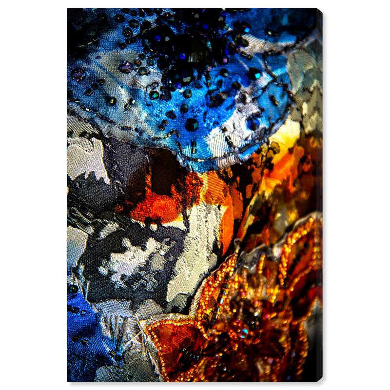 Wynwood Studio Canvas Fashion Mark Zunino - Amber Florals and Saphire Tides II Blue and Modern Wall Art Canvas Print