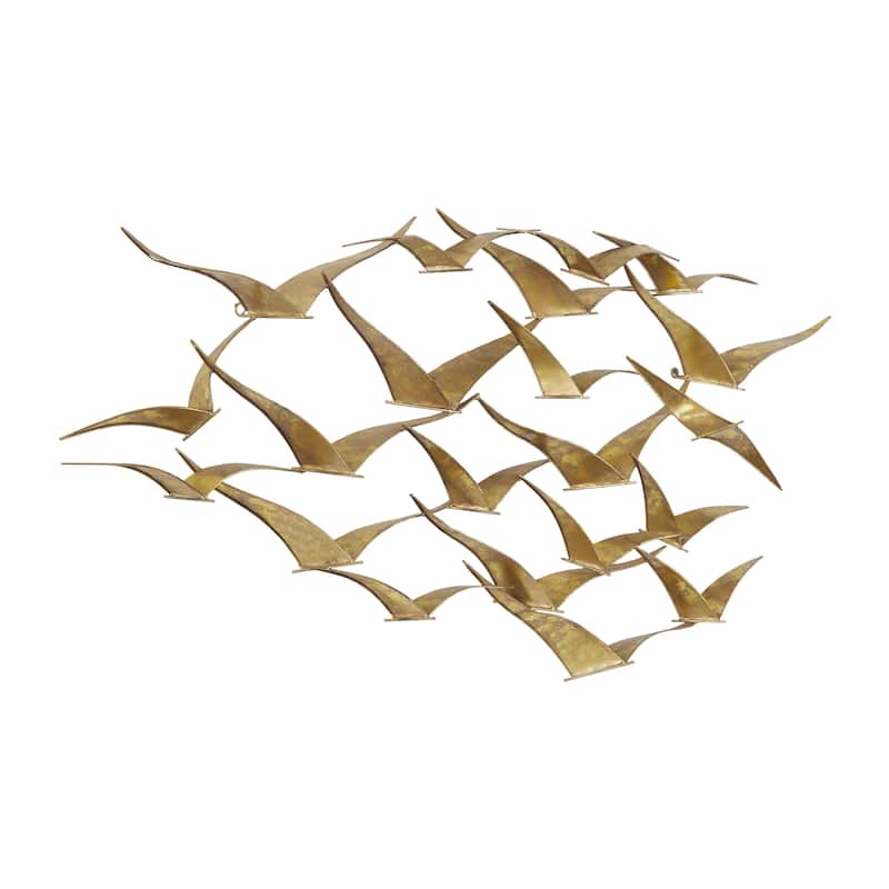 Metal Bird Sleek Flying Home Wall Decor - Gold, Black, Brown, Blue, Silver - Roche River Decor