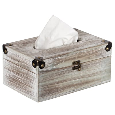 Grey Wood Facial Tissue Box Holder for Your Bathroom - Gray