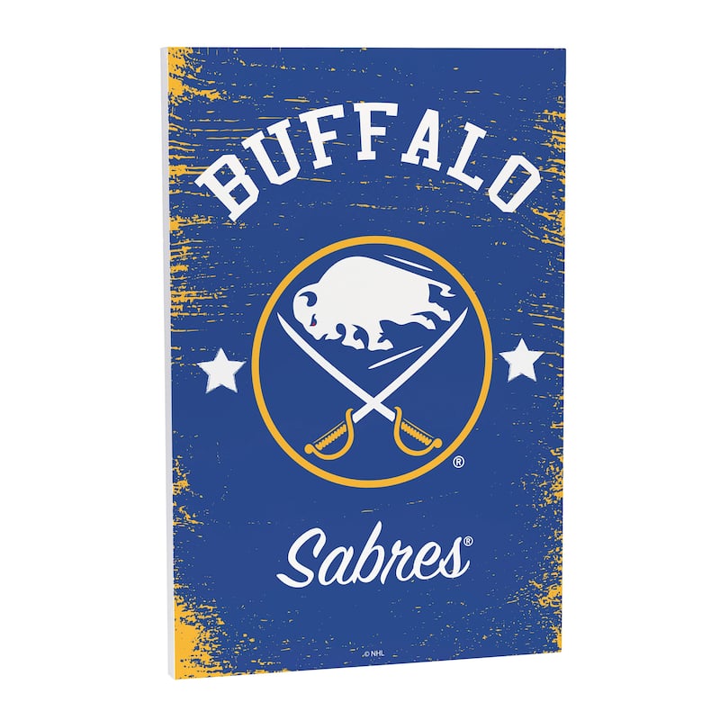 Buffalo Sabres Wooden Door Decor Wall Sign - Multi-Color - 16 x 24