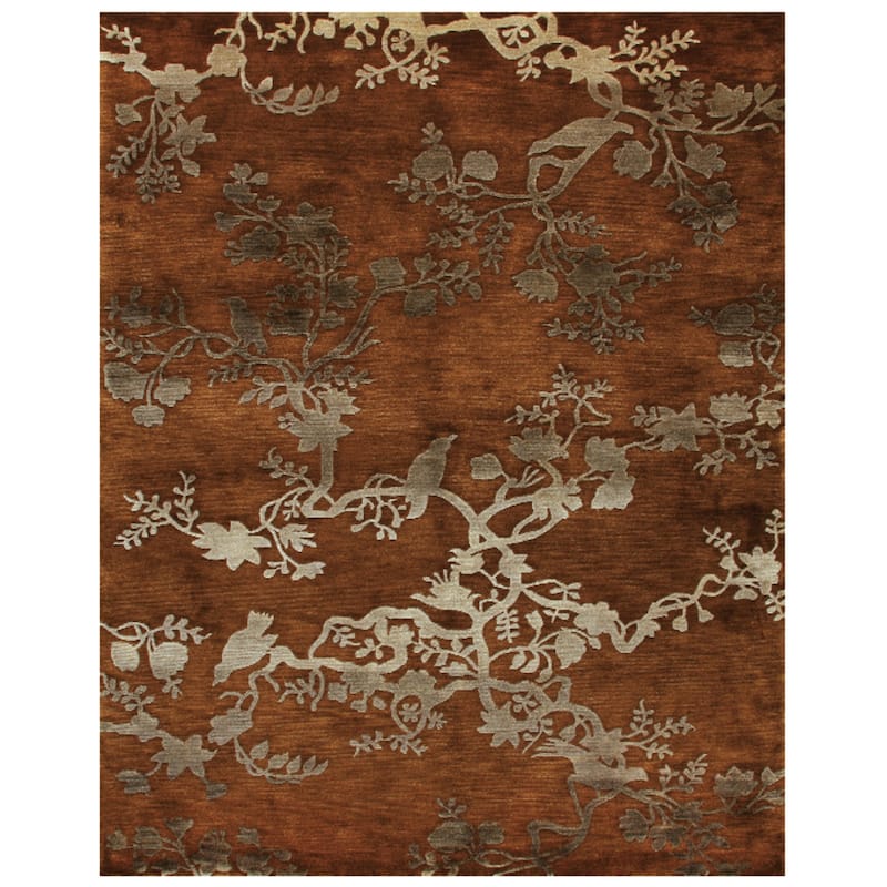 Bodhi Hand Knotted Transitional Rug - 5'-6" x 8'-6" - Rust
