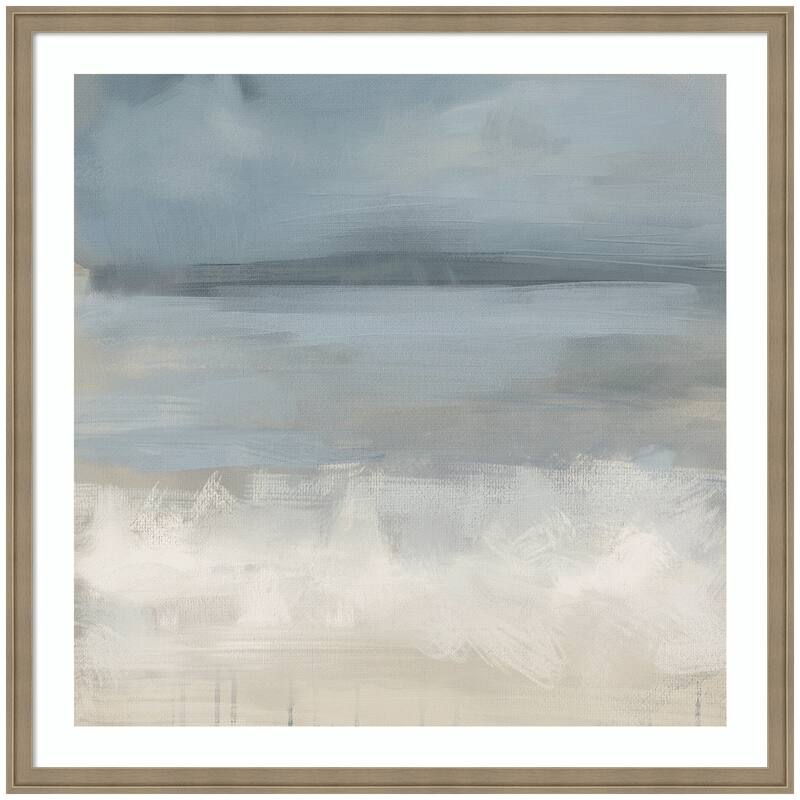 Kate and Laurel The Blues by Mary Sparrow Framed Wall Art Print - 34 x 34 - Brown