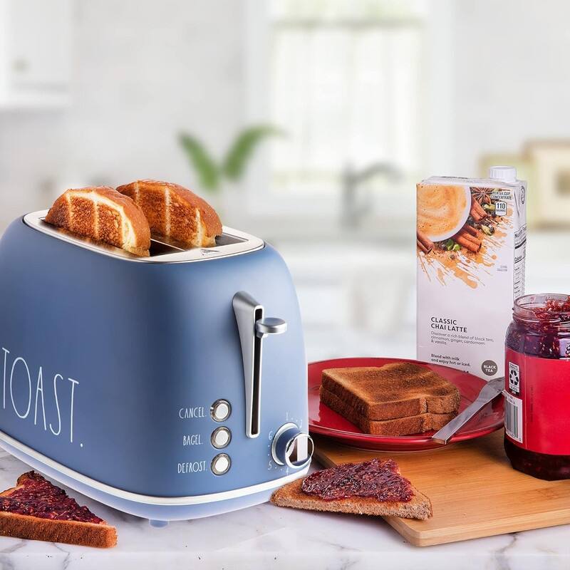 Rae Dunn Retro Rounded Bread Toaster, 2 Slice Stainless Steel