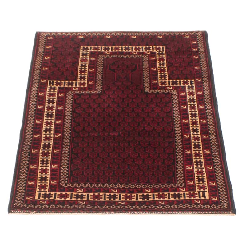 Teimani Burgundy Rug 2'10" x 4'4" - 2'10 x 4'4