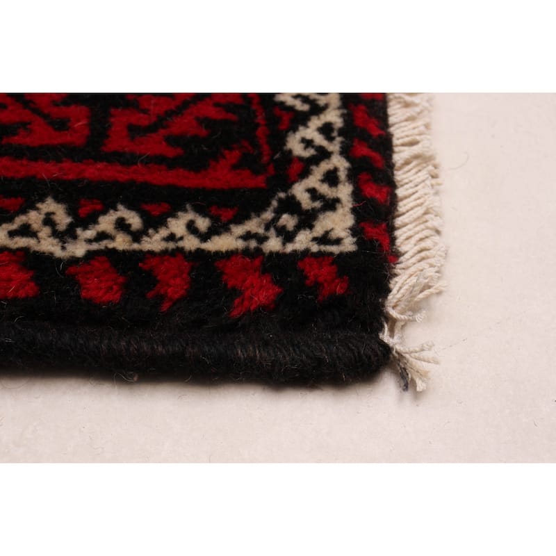 ECARPETGALLERY Hand-knotted Royal Baluch Ivory Wool Rug - 2'10 x 7'3