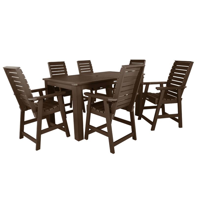 Weatherly 7-piece Outdoor Dining Set - 42" x 72" Table, Counter-height - Weathered Acorn