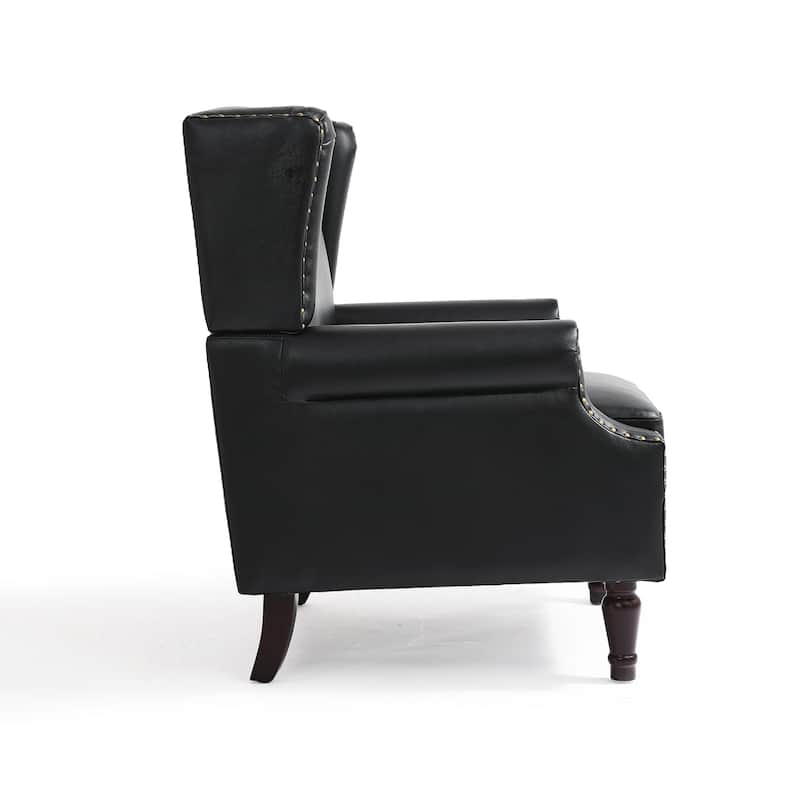 Upholstered Nailhead Trim Armchair Wingback Accent Chairs Set of 2