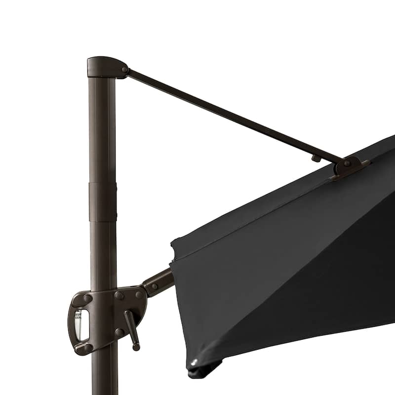 9 x 11 ft Patio Cantilever Offset Umbrella 360-degree Rotation with Base