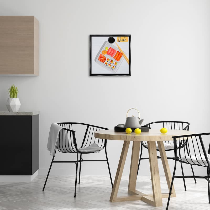 Stupell Delicious Sushi Plate Framed Floater Canvas Wall Art Design By Juliet Rose Philips