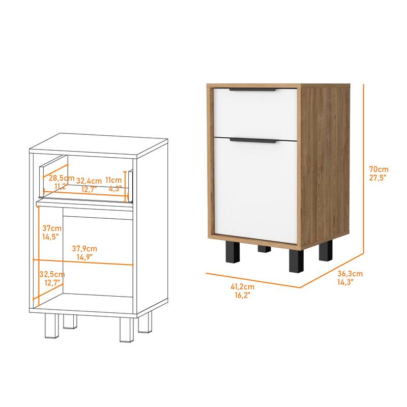 Osbourne 1-Drawer Nightstand Smokey，Suitable for bedrooms,living rooms,apartments