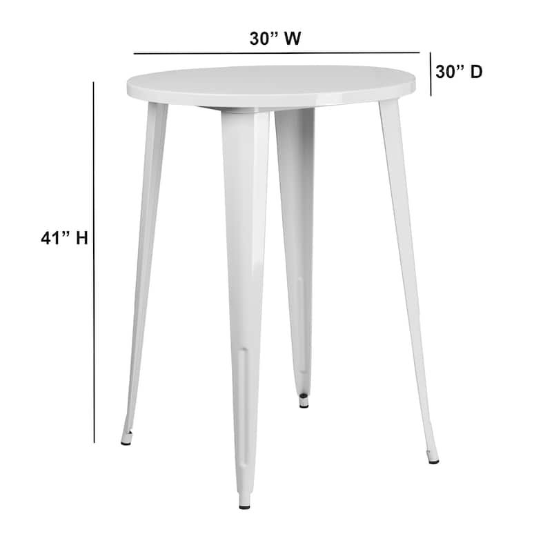 30'' Round Metal Indoor-Outdoor Bar Height Table