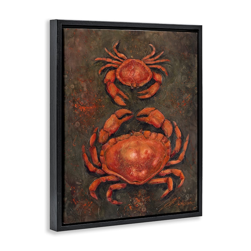 Stupell Small & Large Crab Pair Framed Floater Canvas Wall Art Design By Jody Bergsma