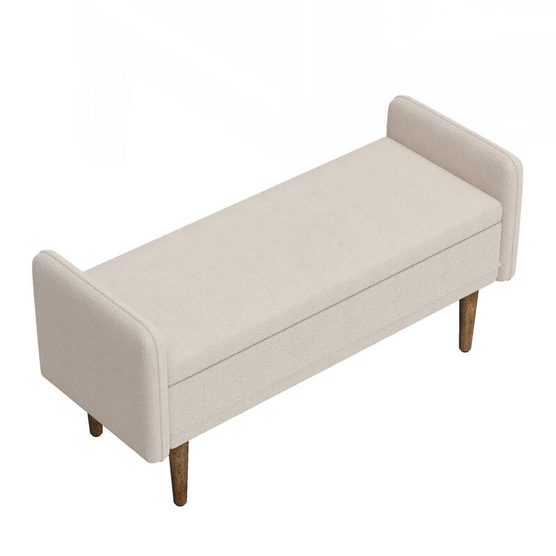 Storage Soft Bench with Armrests for Living Room, Entryway and Bedroom