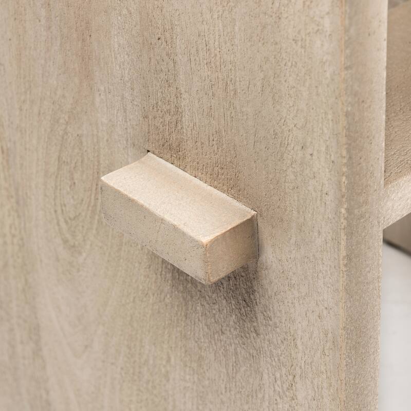 Aida Light Brown Solid Wood Bar Stool