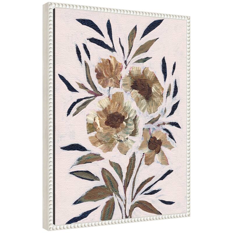 Kate and Laurel Sylvie Muted Paintrely Florals Framed Canvas by Nikita Jariwala - 18x24 - White
