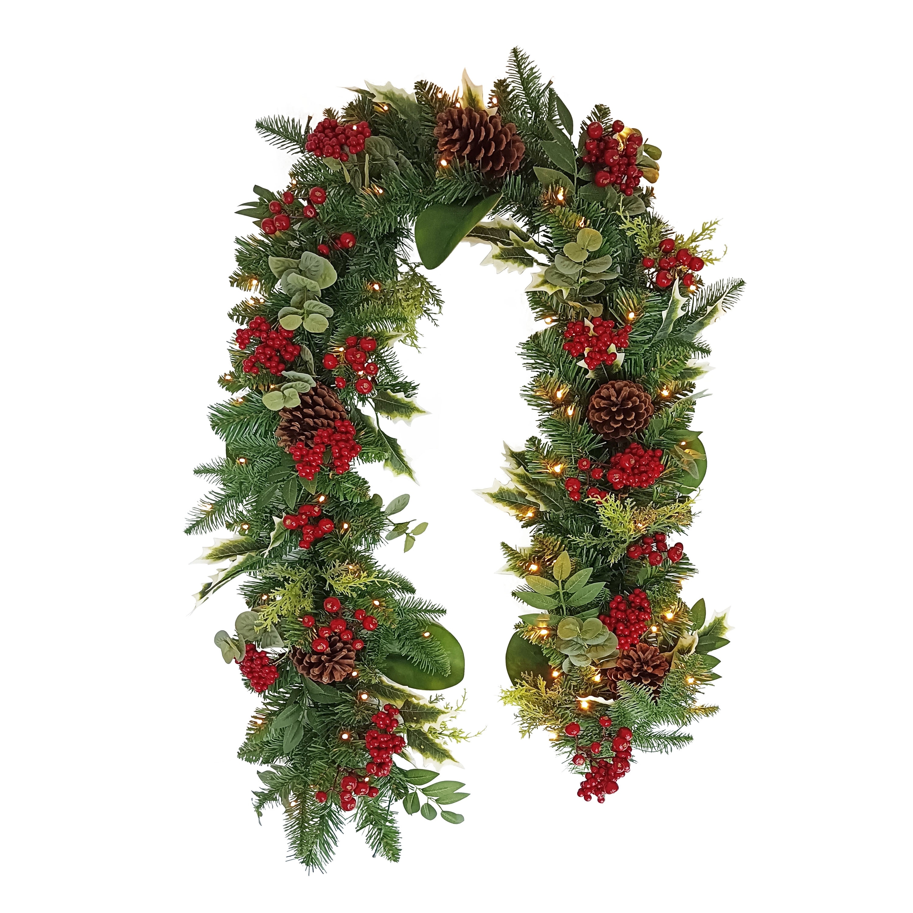 Puleo International 6' x 10" Battery-Operated Pre-Lit Decorated Artificial Garland