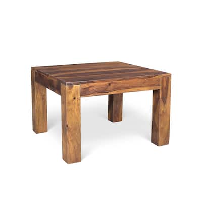 Handcrafted Cube Small Coffee Table (India) - 15.75" high x 23.50" wide x 23.50" long