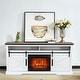 preview thumbnail 4 of 37, 68" Farmhouse Sliding Barn Door Fireplace TV Stands Console Table with 23" Electric Fireplace