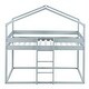 preview thumbnail 4 of 7, Gray Twin over Twin Pine Wood Bunk Bed with Tent, Playhouse Design, Fence-Shaped, Spacious Under Bed Storage