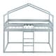 preview thumbnail 4 of 7, Gray Twin over Twin Wood Bunk Bed Bed with Tent and Ladder
