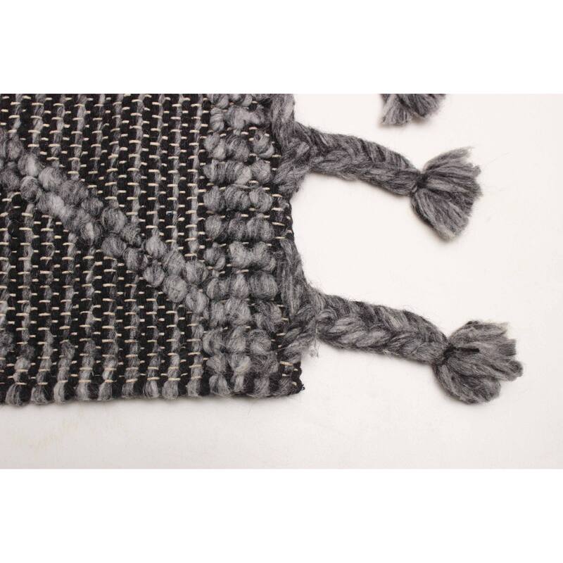 ECARPETGALLERY Braid weave Sienna Black Wool Rug - 5'1 x 7'3