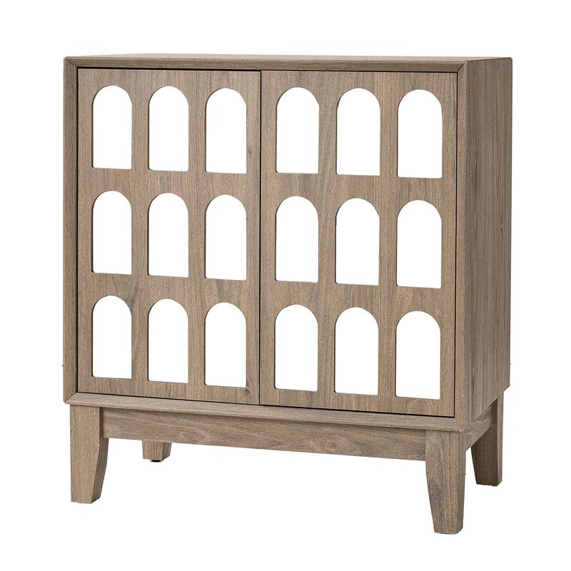 Sideboard Buffet,Mid Century Modern Storage Cabinet with Doors and Shelves, Boho Style Wooden Buffet Cabinet for Living Room