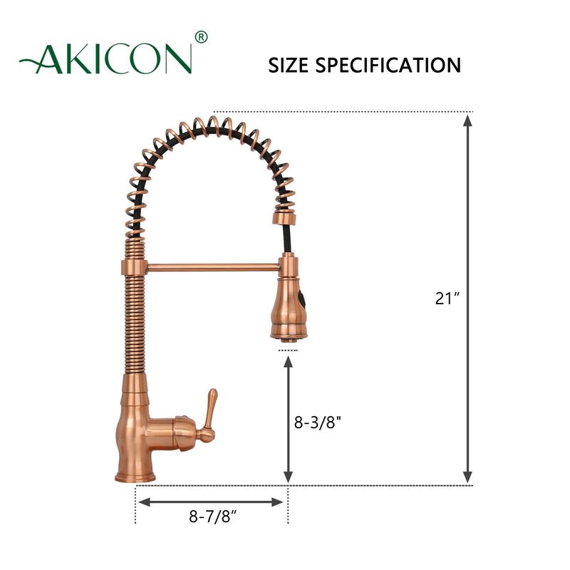 Pre-Rinse Spring Kitchen Faucet, Single Level with Pull Down Sprayer