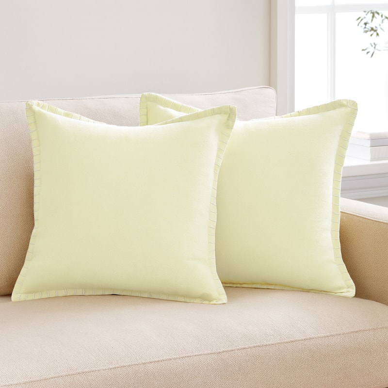 Sevita Guapo Casual Solid Stitched Edge Cotton Throw Pillow