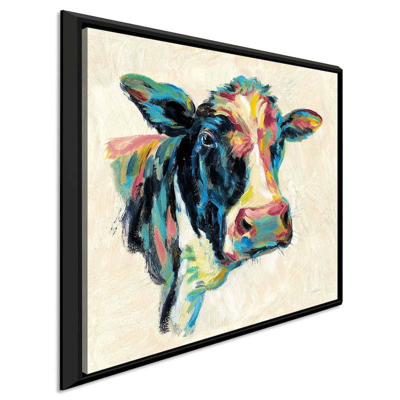 "Expressionistic Cow I v2" Print on Floating Canvas