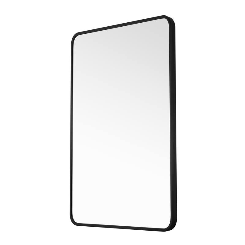 Ledel Modern Rounded Rectangular Metal Framed Bathroom Vanity Mirror