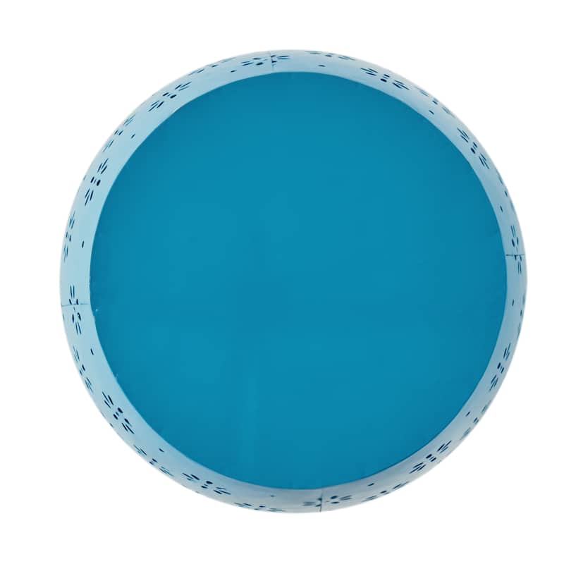 Roomfitters Outdoor Ceramic Garden Stool, 15" Accent Side Table for Patio Balcony or Living Room, Blue