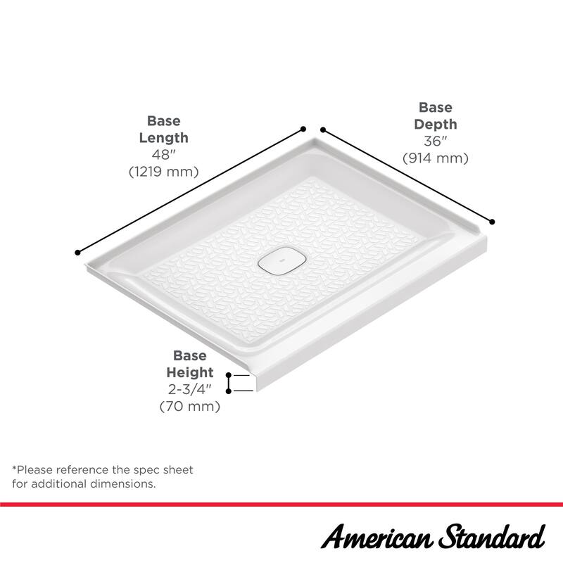 American Standard A8022T.CO Aspirations 48" x 36" Rectangular Shower