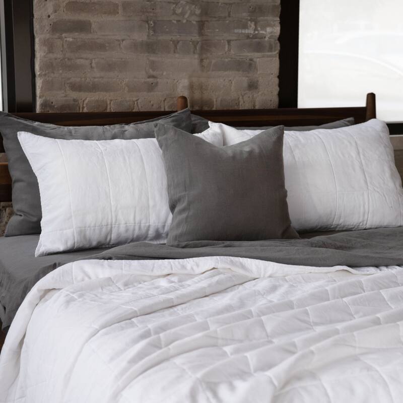 French Linen Box Stitch Quilt by BOKSER HOME