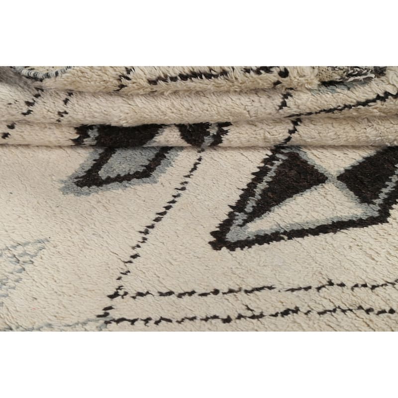 Vegetable Dye Moroccan Berber Oriental Area Rug Wool Handmade Carpet - 6'1" x 9'2"