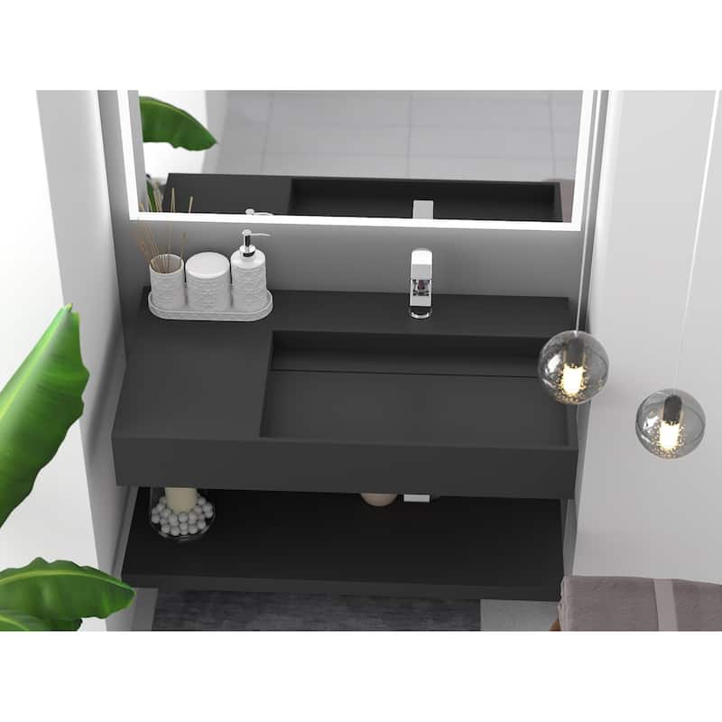 Juniper Stone Solid Surface Wall-mounted Vessel Sink
