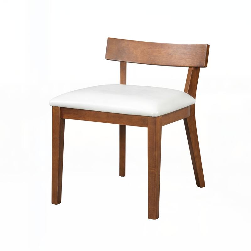 White Glossy PU Leather Upholstered Dining Chairs Set of 2
