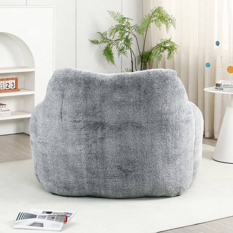 Oversized Memory Foam Bean Bag Chair Lazy Sofa with Armrests and Removable Cover for Living Room Bedroom
