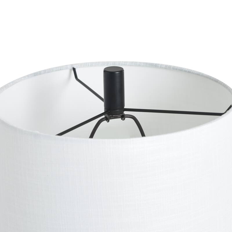 StyleCraft Steel Table Lamp - Werth Gold & Black - White Shade