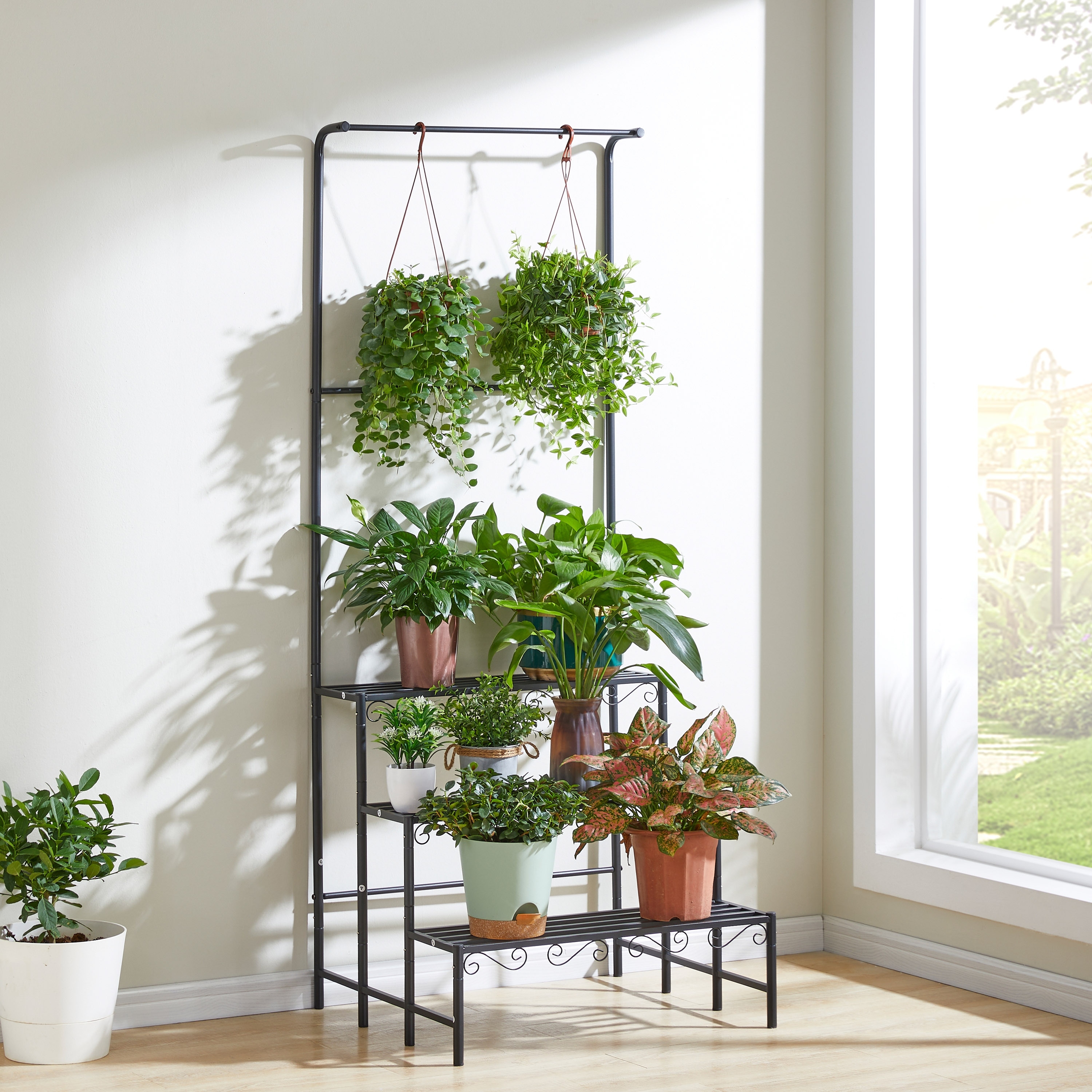 3 Tier Plant Stand Indoor Corner Flower Display Holder, Hanging