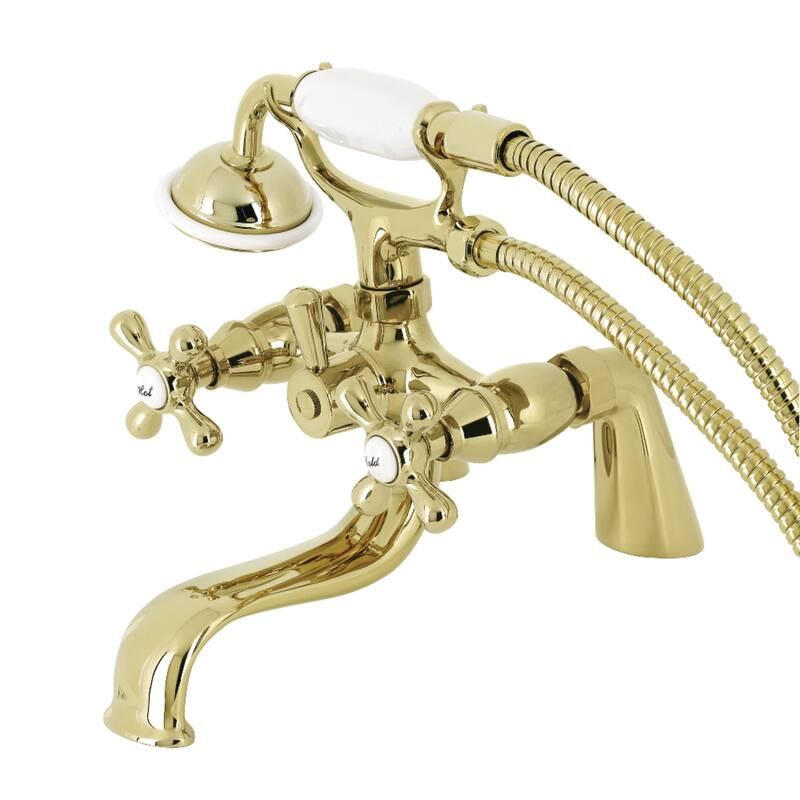 Kingston Brass Deck Mount Clawfoot Tub Faucet with Hand Shower