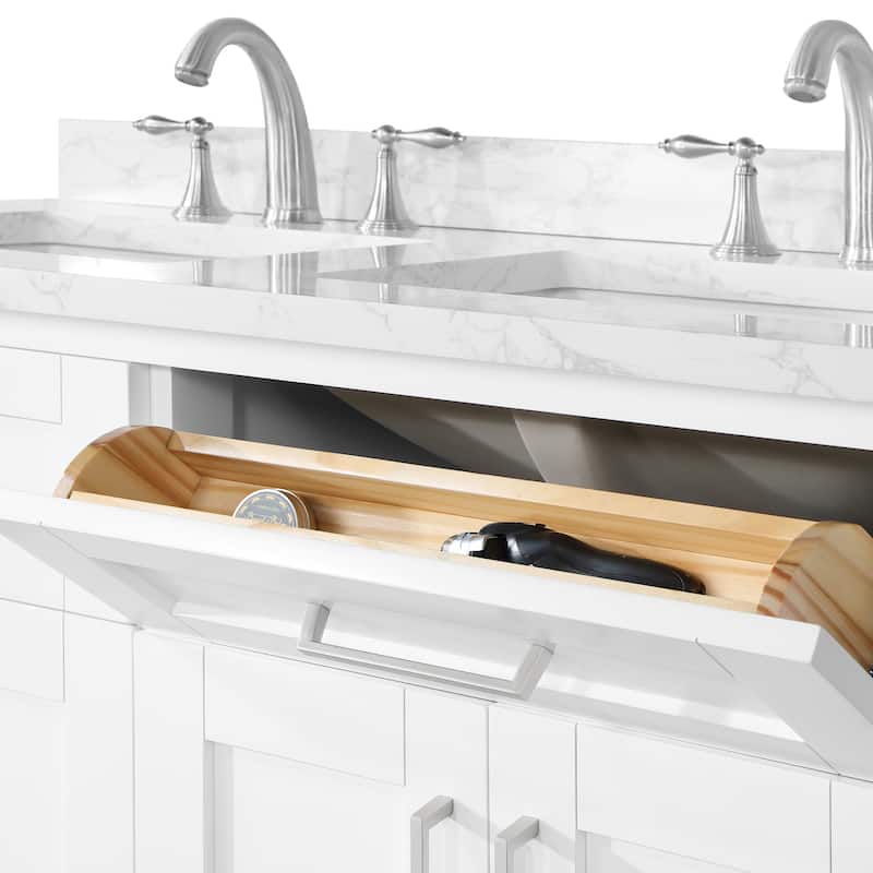 OVE Decors Tahoe 48 in. Double Sink Bathroom Vanity in Brushed Almond Latte